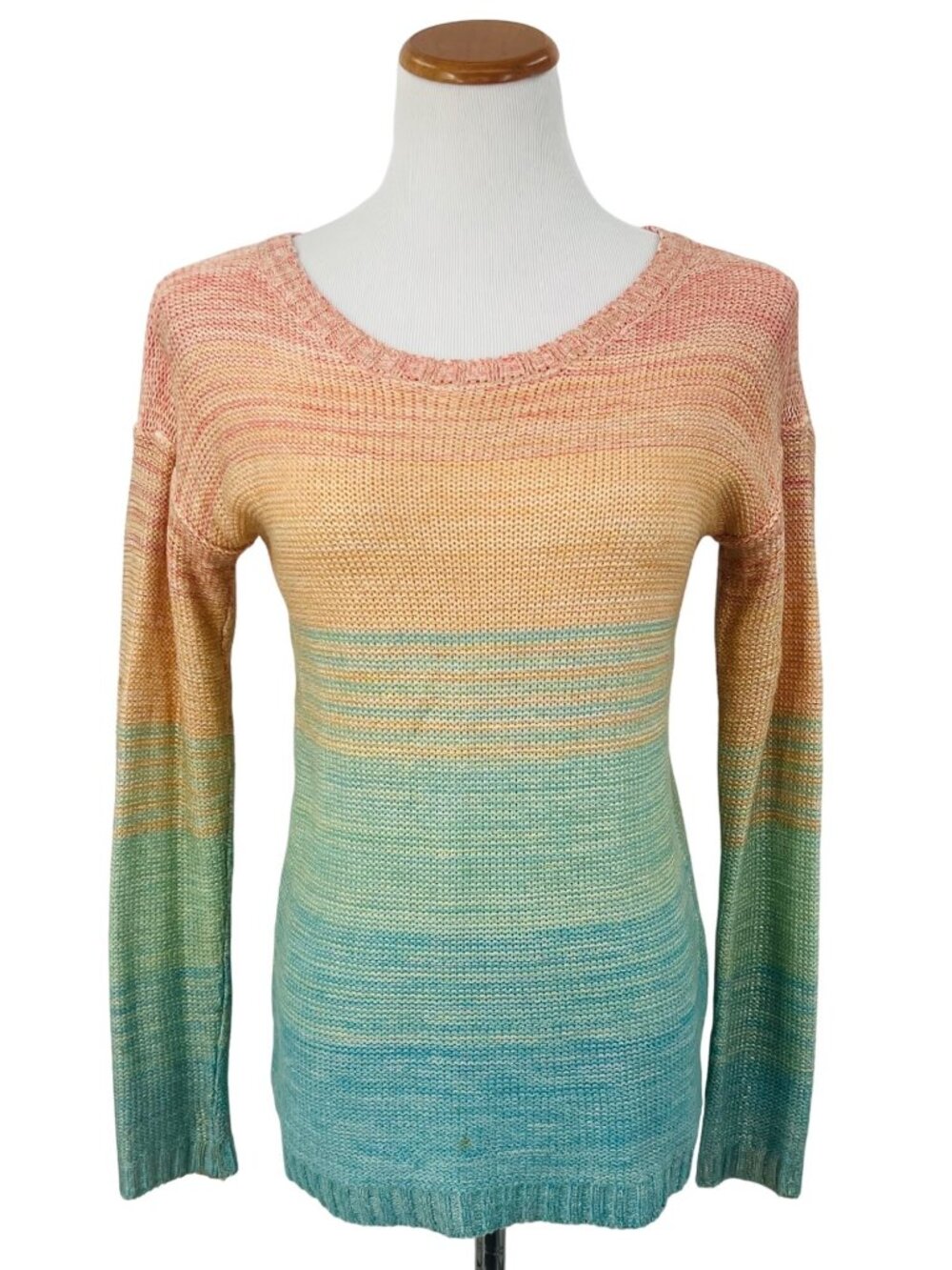 Anthropologie x Willow & Clay Ombre Rainbow Metallic Threaded Knit Sweater XS